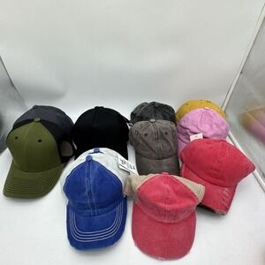 Lot Of 19 Blank Hats Kids, Adults, Fitted, Adjustable For Crafting